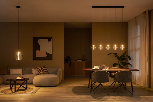 Lucide GISELA - Pendant light - Ø 30 cm - LED Dim. - 1x9,4W 2700K - Amber - Premium - atmosphere 5